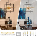 31.5'' Large Modern Lantern Chandeliers, 12-Light Black Gold Geometric Pendant Light Fixture, Industrial Hanging Chandelier for Entryway Foyer Hallway Dining Room, Kitchen Island by CozyNest Decor