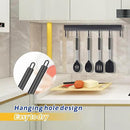 Silicone Kitchen Cooking Utensils Set 5-Piece BPA-Free Heat-Resistant Non-Stick & Dishwasher-Safe, with Slotted/Solid Spoons & Spatulas for Frying,Draining – Includes Multi-Purpose Serving Hook(Black) by CozyNest Decor
