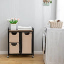 Laundry Basket Organizer - Hampers with 3 Compartments, Sliding Laundry Sorter Bags, Top Storage Shelf, Metal Frame by CozyNest Decor