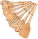 comfoyar Wooden Spoons for Cooking, 7 Pieces Kitchen Cooking Utenails Set with Spatula and Ladle, Heat Resistant Kitchen Cookware for Nonstick Pan-Beech by CozyNest Decor