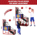 Basketball Arcade Game Indoor Outdoor, Kids Basketball Hoop with 4 Balls & Pump, Single Shot Basketball Game at Home, Carnival Games Sport Toys Gifts for Boys Girls Teens by TinyTreasures Baby Boutique