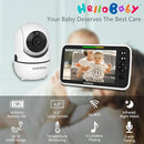 HelloBaby 6'' World First IPS 30H Battery Split-Screen Video Baby Monitor with Camera and Audio, No WiFi, Pan-Tilt-Zoom, VOX, 2-Way Talk, Night Vision, 8 Lullabies, 1000ft, for New Parents/Elderly by TinyTreasures Baby Boutique