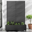 Casaphoria Metal Raised Garden Bed with Trellis and Wheels, 72"x47"x16" Planter Box for Climbing Plants, Vegetables & Vines, Features Drainage Holes and Privacy Screen (Black-Louvered) by GreenHaven Gardens