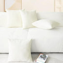 CaliTime Throw Pillow Covers Decorative 18 X 18 Inches Pack of 4 Cozy Chenille Cushion Cases for Couch Sofa Bed Living Room Home Cream by CozyNest Decor