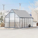 Greenhouse 6x11 FT Aluminum-Framed Heavy Duty Polycarbonate with Quick Setup Structure and Roof Vent Large Enhanced Outdoors Green House Kit by GreenHaven Gardens
