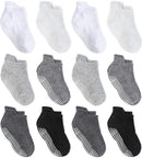 Zaples Baby Non Slip Grip Ankle Socks with Non Skid Soles for Infants Toddlers Kids Boys Girls by TinyTreasures Baby Boutique