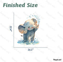 Cartoon Baby Elephant Wall Decals Removable Animal Vinyl Stickers for Nursery Bathroom and Kids Playroom Water Play Decor Peel and Stick Wall Art by TinyTreasures Baby Boutique