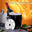Ice Bucket with Lid, Scoop, Tongs and Strainer - Well Made Insulated Stainless Steel Keep Ice Frozen Longer - Ideal for Cocktail Bar, Parties, Chilling Wine, Champagne - 3 Liter (Black Marble) by CozyNest Decor
