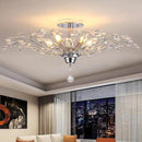 Ganeed Frozen Crystal Branch Close to Ceiling Light Chrome Silvery Vintage Chandelier with 5-Light Heads, Modern K9 Crystal Chandelier for Dining Room Living Room Bedroom Kitchen Over Table by CozyNest Decor
