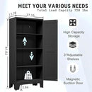 61.02" Kitchen Pantry Cabinet, Pantry Storage Cabinet with 2 Doors and Adjustable Shelves, Black Food Storage for Kitchen, Living Room, Bedroom and Dining Room (Black) Metal Sideboard by CozyNest Decor