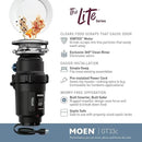 Moen GT33C Lite Series 1/3 Horsepower Continous Feed Garbage Disposal featuring Fast Track Technology, Power Cord Included by CozyNest Decor