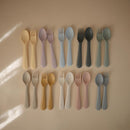 mushie Flatware Fork and Spoon Set For Kids | Made in Denmark (Soft Lilac) by TinyTreasures Baby Boutique