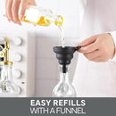 COOK WITH COLOR Glass Olive Oil Dispenser Bottle - 2 Pack, 17 oz Cruet - Elegant Carafe Decanter with Spout for Kitchen, Suitable for Vinegar, Coffee Syrups & Other Liquids by CozyNest Decor