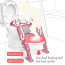 GrowthPic Pink Toddler Potty Training Seat with Step Stool – Foldable Toilet Trainer for Girls with Soft Cushion & Splash Guard, Adjustable Ladder Fits Standard & Elongated Toilets by TinyTreasures Baby Boutique