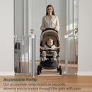 Cumbor 29.7-48" Baby Gate for Stairs, Mom's Choice Awards Winner-Dog Gates for Doorways, Auto Close Safety Pet Gate for Dogs Indoor, Easy Install Pressure Mounted Child Gate with Walk Thru Door, Gray by TinyTreasures Baby Boutique