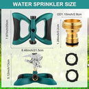 1 Packs Lawn Impact Sprinkler Heavy Duty Rotating Adjustable Pulsating Water Sprinkler Head with Metal Base, Adjustable Spraying Area and Distance for Large Area Garden Lawn Yard Irrigation by GreenHaven Gardens