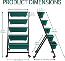 EDOSTORY 4.5 FT Height Vertical Garden Planter Removable Pale Green Raised Bed Box with 5 Container Boxes,Digging Claw Gloves,Trowel,Purning Shears for Outdoor Vegetables Flowers by GreenHaven Gardens