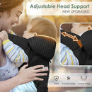 FRUITEAM Baby Carrier Newborn to Toddler 6 in 1 Hip Waist Stool with Head and Lumbar Support, Safety - Certified Hip Seat Carrier, Adjustable & Removable Baby Carrier for All Seasons, Black by TinyTreasures Baby Boutique