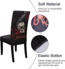 JQinHome Black Halloween Chair Slipcover,Skull Chair Covers Set of 4, High Stretch Washable Chair Protector Cover for Dining Room, Kitchen,Home Party,Wedding Ceremony(Skull Black,4PC) by CozyNest Decor