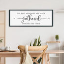 SRSZHIYUE The Best Memories Are Made Gathered Around The Table Sign Wall Decor Art 40"×15" for Kitchen Dining Room Large Wood Framed Wall Hanging (Black) by CozyNest Decor