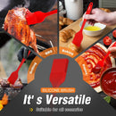 Walfos Silicone BBQ Gloves - Heat Resistant Grilling Gloves Set with Pork Shredder Claws & Brush, Non-Slip Kitchen Silicone Oven Mitt with Protective Cotton Layer, Suit for Indoor & Outdoor, Red by GreenHaven Gardens