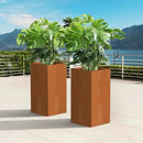 Cor Ten Steel Planter 26 Inch Tall Planter with Drainage Holes, Rust-Resistant/Heavy-Duty Metal Planter Box for Garden, Patio, Porch & Yard (14x14x26in) by CozyNest Decor