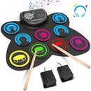 9-Pads Electronic Drum Set with Headphone Jack Speaker Drumsticks & Pedals, Holiday Gifts for Kids by TinyTreasures Baby Boutique
