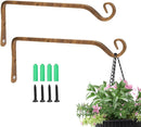 Jardim 2 Pack 10 Inch Premium Decorative Metal Iron Wall Hangers for Home Decor, Indoor Outdoor Plant Bracket Rustic Hanging Gardening Hooks for Planters, Bird Feeders, Lanterns, Wind Chimes (Coffee) by GreenHaven Gardens