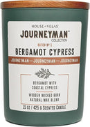 Journeyman Collection Candle, 15oz, Wooden Wick, Bergamot Cypress, Large Painted Jar by CozyNest Decor