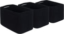 MINTWOOD Design 3-Pack Storage Baskets for Shelves, Playroom and Classroom, Book Basket, Decorative Storage Cube Bins, Woven Closet Organizers, Pantry and Shoe Organizer, Full Black by TinyTreasures Baby Boutique