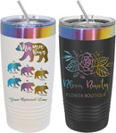 iProductsUS Personalized Tumblers with Lid and Straw, 20oz ION-Plated Stainless Steel Engraved Custom Cup with Name Text, Customized Mothers Day Gifts for Mom, Her, Christmas Birthday (Prism Colors) by TinyTreasures Baby Boutique