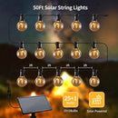 50ft Solar String Lights with Remote, 25+1 LED Bulbs Patio Lights Outdoor Waterproof, G40 Dimmable Deck Lights for Outside Garden Fence Backyard Decor by GreenHaven Gardens