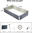 Galvanized Raised Garden Bed 7.5x4x1.3ft, 5 in 1 Durable Variable Planter Boxes Outdoor, Rust-Proof Metal Elevated Raised Beds for Gardening for Vegetables, Fruits, Flowers & Herbs by GreenHaven Gardens