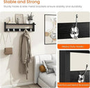 Homode Coat Rack Wall Mount with Shelf, 24" Long Entryway Shelf with Hooks Underneath, Wooden Coat Hanger for Hanging Hats, Bathroom Towels, Clothes, Black by CozyNest Decor