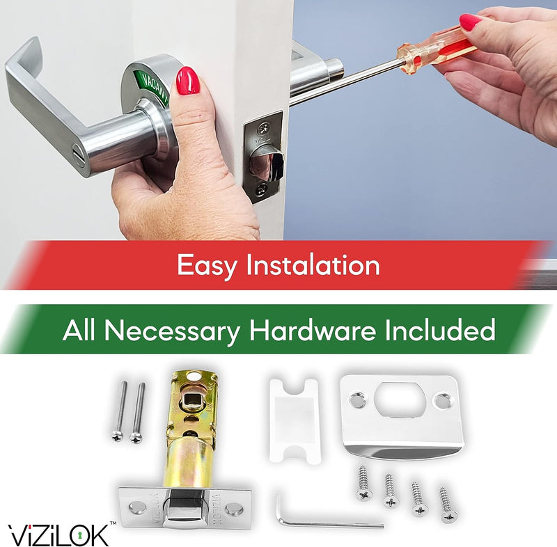 ADA Door Lock with Indicator in Satin Chrome - Right-Handed