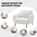 Oversized Accent Chair for Living Room Chairs Reading Arm Chair Comfy Modern Single Sofa Side Chairs with Metal Legs & Soft Cushion for Bedroom, Balcony,Waiting Room (Polyester, Pearl White) by CozyNest Decor