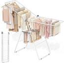 APEXCHASER Clothes Drying Rack, Foldable Drying Rack Clothing, Sturdy Metal Laundry Drying Rack, Height-Adjustable Gullwing, Easy to Fold, Space-Saving, for Indoor Outdoor, White by TinyTreasures Baby Boutique