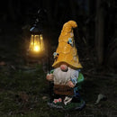 Gnome Garden Decor Statue Mom Dad Gifts Garden Accessories Garden Gnomes Outdoor Lights Solar Resin Gnomes Home Decorations for Patio,Yard,Lawn Ornament by CozyNest Decor