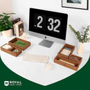 ROYAL CRAFT WOOD Premium Carbonized Bamboo Sticky Note Holder – Elegant & Durable Post-It Note Dispenser for Office Desk Organization by CozyNest Decor