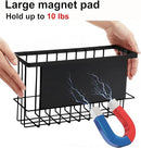 Magnetic Basket for Fridge, Magnetic Basket, Foil and Plastic Wrap Organizer with 4 Caddy Adhesive Stickers, Cabinet Storage Basket for Kitchen Wrap Food Bag Storage, Black, 2 Pack by CozyNest Decor
