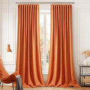MIULEE Orange Back Tab Blackout Curtains 108 Inch Long 2 Panels Set for Living Room Bedroom Privacy, Rod Pocket/Pinch Pleated Fall Extra Long Thermal Insulated Room Darkening Light Blocking Drapes by TinyTreasures Baby Boutique