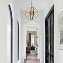 17.72'' Black Gold 8-Light Globe Sputnik Chandelier Modern Industrial Adjustable Hanging Ceiling Firework Pendant Light Fixture for Entryway Stairway Kitchen Dining Living Room Hallway by CozyNest Decor
