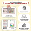 LoopMap Crochet Kit for Beginners - DIY Amigurumi Bear with Removable Dress & Accessories - Step-by-Step Video Tutorials, Extra Yarn, Crochet Tools, Handmade Gift for Kids & Adults (Bear K02, Yellow) by TinyTreasures Baby Boutique