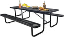 6FT Metal Picnic Tables for Outdoors, Commercial Rectangular Picnic Table and Bench Set for Outside, Patio, Garden, Backyard, Porch, Surface Mount, Black by GreenHaven Gardens