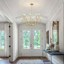 Modern Gold Farmhouse Chandeliers, 12-Light Industrial Metal Chandelier Lighting, Classic Candle Hanging Pendant Light Fixtures for Kitchen, Dining Room, Living Room, Entryway by CozyNest Decor