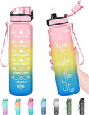 Enerbone Water Bottle, Leakproof BPA & Toxic Free, Motivational Water Bottle with Times to Drink and Straw, Fitness Sports Water Bottle with Strap for Office, Gym, Outdoor Sports by CozyNest Decor