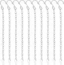10 Pack 9.5 Inch Silver Hanging Chains for Hanging Bird Feeders, Bird Houses, Planters, Baskets, Birdbaths, Lanterns, Wind Chimes, Billboards, Signs and Ornaments by GreenHaven Gardens