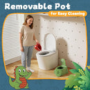 Potty Training Toilet Toddler Potty Chair Kids Boys Girls Dinosaur Animal Comfortable Potties Training Seat for Childrens Ages 1-3 Portable Baby Toilets with Lid Back Easy to Clean Potty Trainer Green by TinyTreasures Baby Boutique