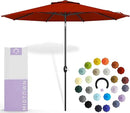 Midtown Umbrellas 10-Year-No-Fade - 9 Ft - UV Proof Apple Red Polyester Fabric - Umbrella Outdoor Patio, Auto-Tilt Aluminum Frame Patio Umbrella for Garden, Pool & Deck - Black Pole by GreenHaven Gardens