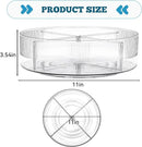 FreshKeeper Plastic Lazy Susan Organizer, Clear Pantry Lazy Susan Turntable for Cabinet and Kitchen 11’’ with Removable Dividers by CozyNest Decor